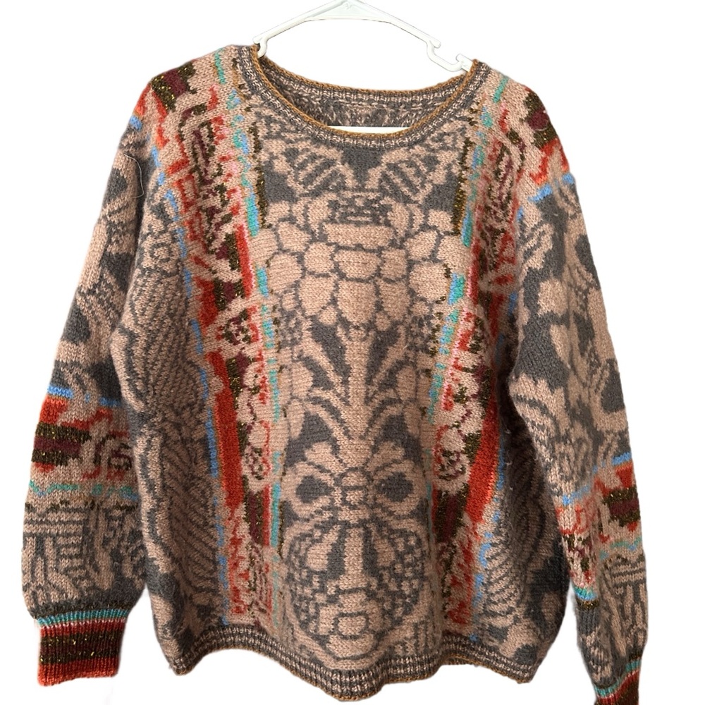 Handmade Kaffe Fasset Vintage Sweater Colorful Wool